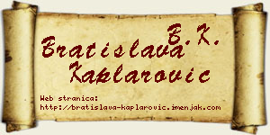 Bratislava Kaplarović vizit kartica